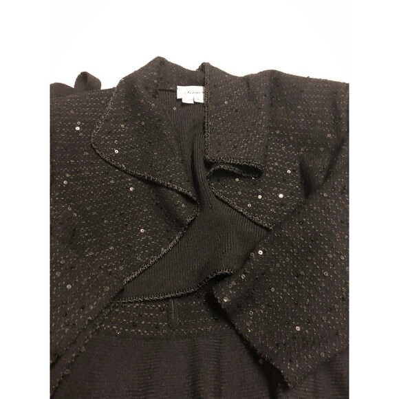 Fianona Vintage Dress 2 Pc Black Wool Knit Sequins Size Large - Picture 8 of 10